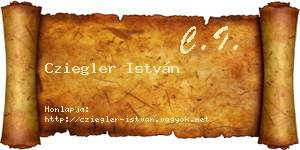 Cziegler István névjegykártya