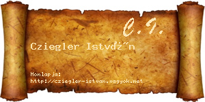 Cziegler István névjegykártya